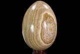 Polished, Banded Aragonite Egg - Morocco #98927-1